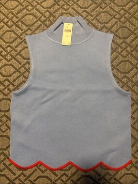 Maeve Scalloped Turtleneck Knit Tank Top
